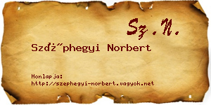 Széphegyi Norbert névjegykártya