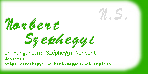norbert szephegyi business card