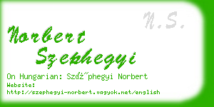 norbert szephegyi business card